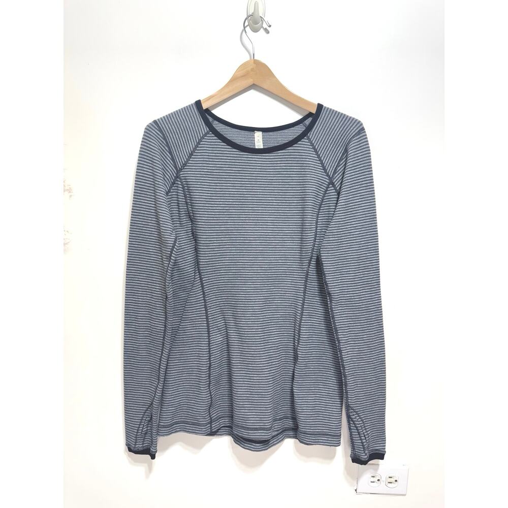 Lululemon Run: Turn Around Long Sleeve In Deep Coal Mini Check Size 10 - Picture 5 of 12